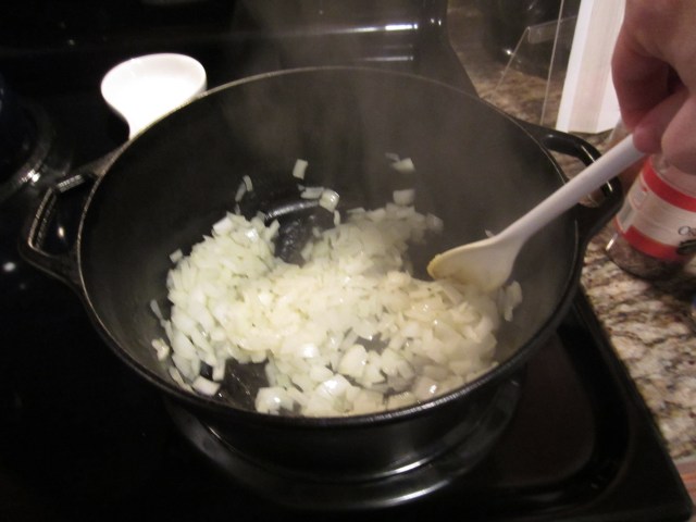 Sauteing onions in dutch oven