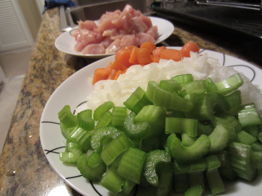 Chopped stew ingredients